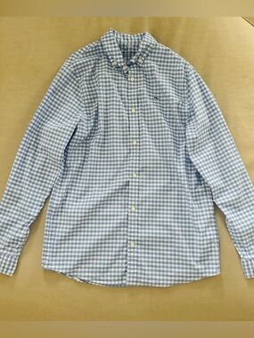Vineyard Vines Boys Blue Gingham Button-Down Shirt